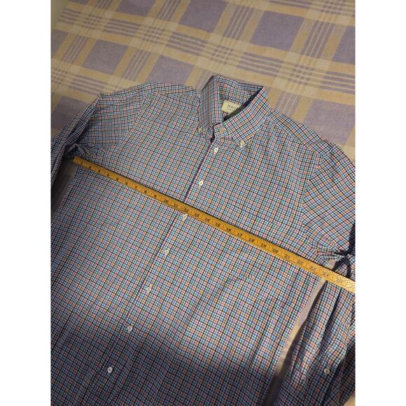 HAGEN Button Sport Shirt CARMEL FIT Men's LARGE L Plaid Check Cotton Multicolor - Picture 3 of 8